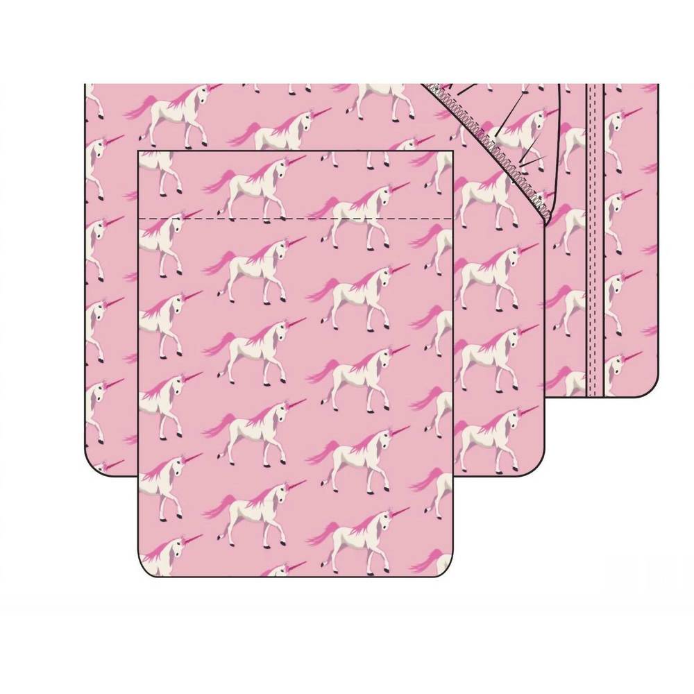 NEW KICKEE bamboo print twin sheet set in cake pop prancing unicorns